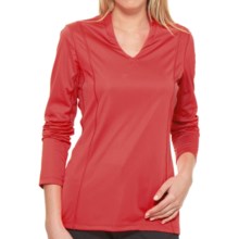 Callaway V-Neck Shirt - UPF 15+, Long Sleeve (For Women) in Hibiscus - Closeouts
