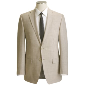 Calvin Klein Wool Blend Suit - Flat Front Pants (For Men) in Tan Mix
