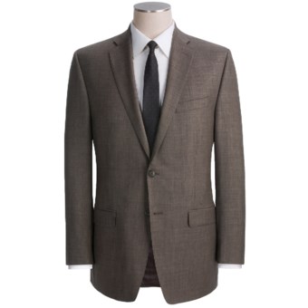 Calvin Klein Wool Sharkskin Suit - Modern Fit (For Men) in Brown