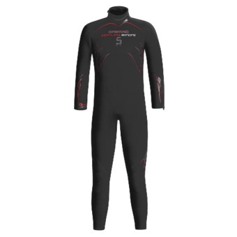 Camaro 5mm Seamless Dive Wetsuit - Semi-Dry (For Men) in Black / Red