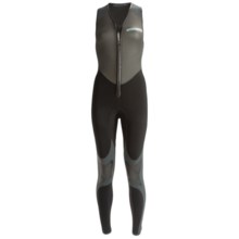Camaro Freefall Farmer John Wetsuit - 4mm (For Women) in Black/Dark Greyy/Turquoise Logo - Closeouts