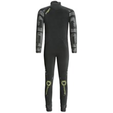 Camaro Ice Tec Semi-Dry Overall Surfing Wetsuit - 5/4mm (For Men) in Black/Lime Green - Closeouts