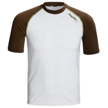 Camaro Mundaka Rash Guard Shirt - UPF 50+, Short Sleeve (For Men) in White W/Mocha/Green - Closeouts