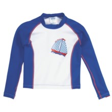 Camaro Rash Guard Top - UPF 50+, Long Sleeve (For Toddler Boys) in Blue/White - Closeouts