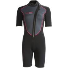 Camaro Shorty Wetsuit - Mono Voltage, 3mm (For Women) in Black/Dark Grey/Pink - Closeouts