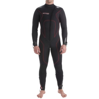 Camaro Stingray Semi-Dry Diving Wetsuit - 7mm (For Men) in Black/Grey/Red
