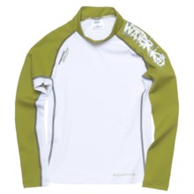 Camaro Waterkid Rash Guard Shirt - UPF 50+, Long Sleeve (For Boys) in White/Olive - Closeouts