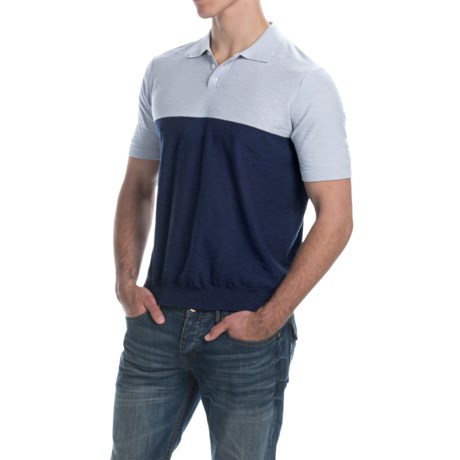 C/89men Color Block Polo Shirt Short Sleeve (For Men)