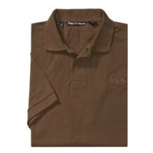 Canterbury of New Zealand Logo Polo Shirt - Twill Pique, Short Sleeve (For Men) in Umber Brown - Closeouts