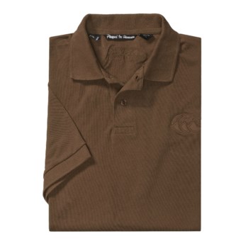 Canterbury of New Zealand Logo Polo Shirt - Twill Pique, Short Sleeve (For Men) in Umber Brown