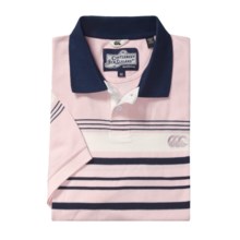 Canterbury Placement Stripe Polo Shirt - Short Sleeve (For Men) in Powder Pink - Closeouts