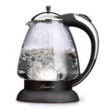 Capresso H20 Plus Glass Water Kettle in Chrome/Black - 2nds