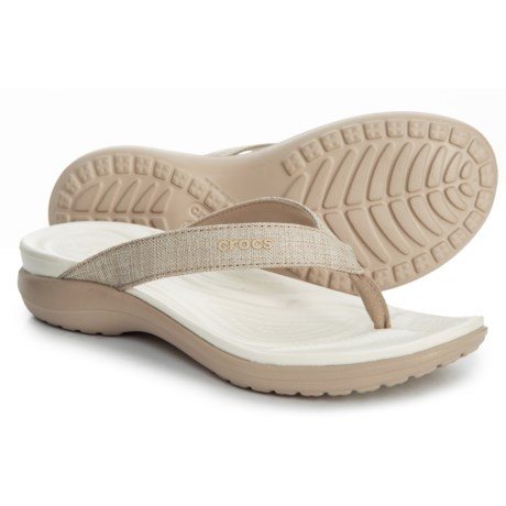 UPC 191448158719 product image for Capri V Shimmer Flip-Flops (For Women) | upcitemdb.com