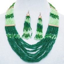 76%OFF 女性のジュエリーセット カラアクセサリーマルチストランドネックレスとイヤリングセット Cara Accessories Multi-Strand Necklace and Earring Set画像