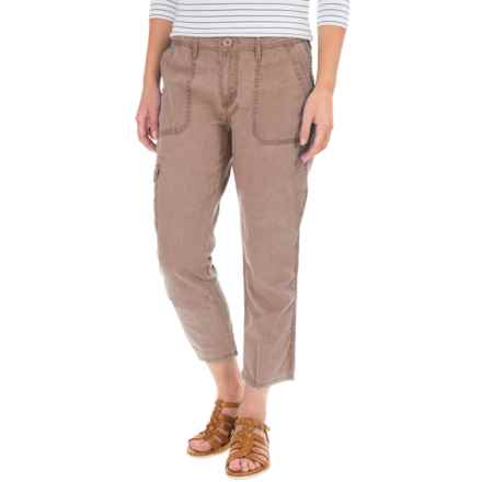 womens khaki cargo capris