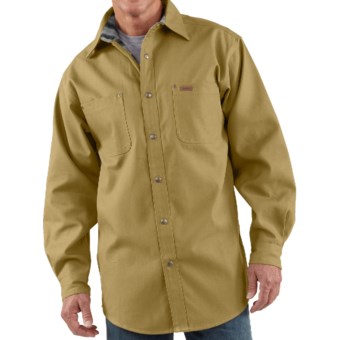 Carhartt Canvas Shirt Jacket - Flannel Lined (For Men) in Straw