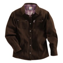 Carhartt Canvas Shirt Jacket - Flannel Lining (For Women) in Dark Brown - 2nds