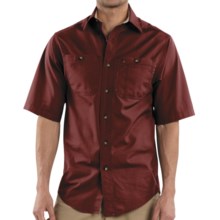 Carhartt Canvas Tradesman Work Shirt - Short Sleeve (For Men) in Dark Red - 2nds