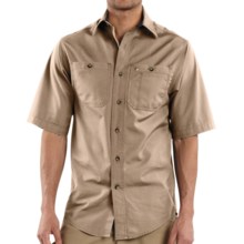 Carhartt Canvas Tradesman Work Shirt - Short Sleeve (For Tall Men) in Stone - 2nds