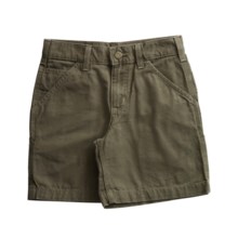 Carhartt Carpenter Canvas Work Shorts (For Youth) in Loden - Closeouts