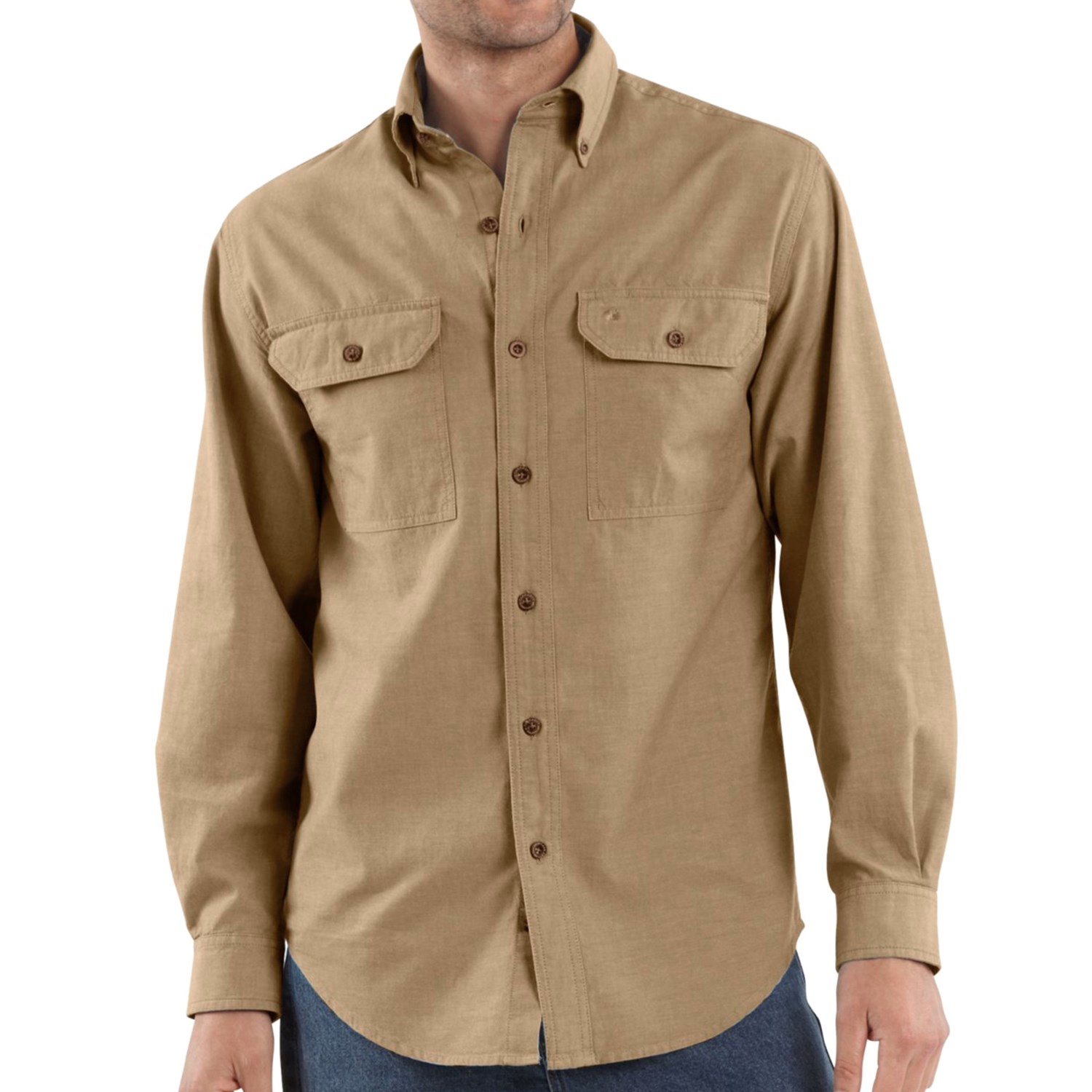 mens chambray shirt long sleeve