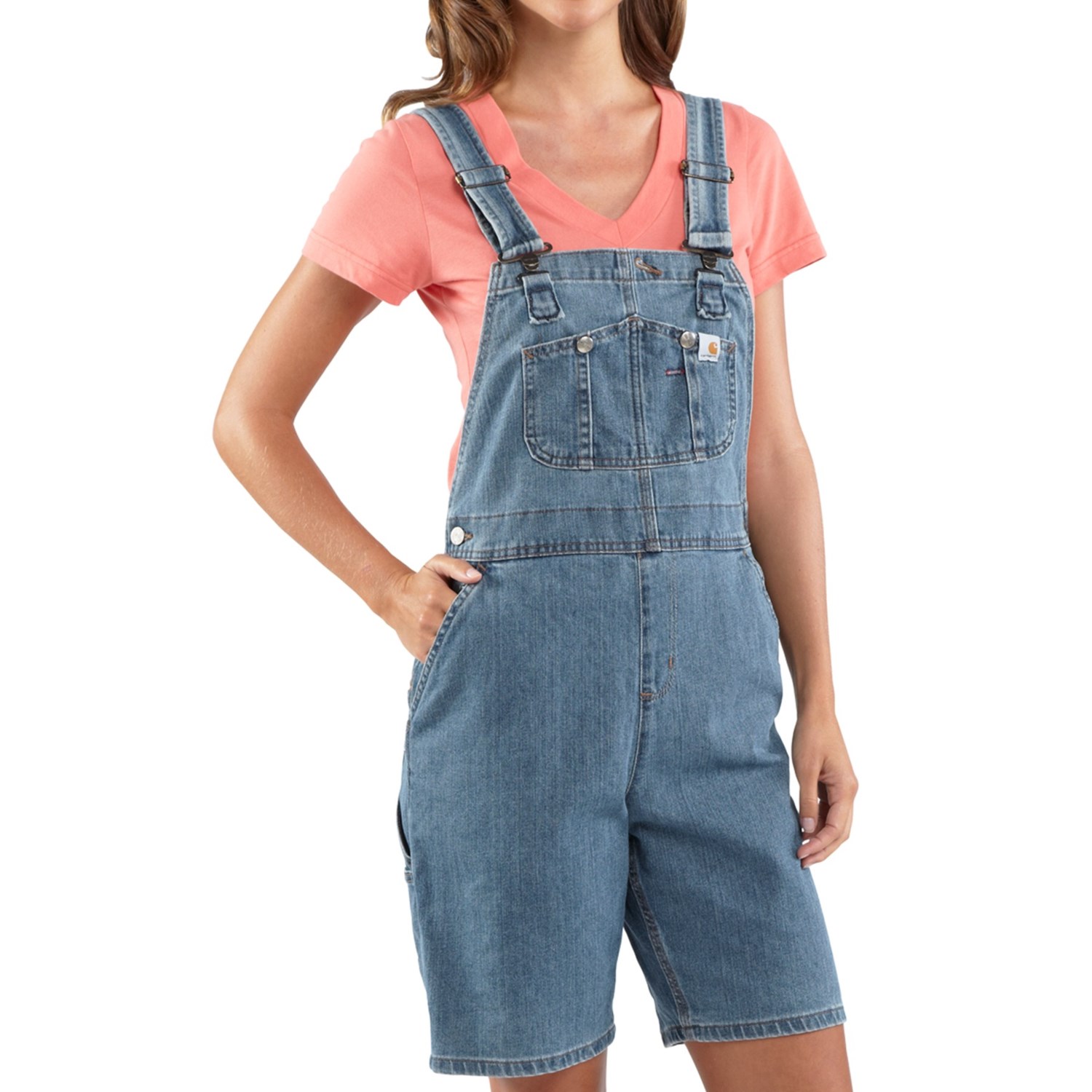 Carhartt Denim Bib Overall Shorts - Unlined (For Women)