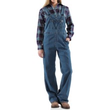 Carhartt Denim Bib Overalls - Unlined (For Women) in Faded Blue Indigo - 2nds