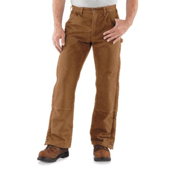 Carhartt Double Front Sandstone Canvas Pants - Insulated (For Men)