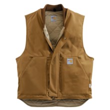 Carhartt Flame-Resistant Duck Vest - Insulated, Quilt-Lined (For Tall Men) in Brn Brown - Closeouts