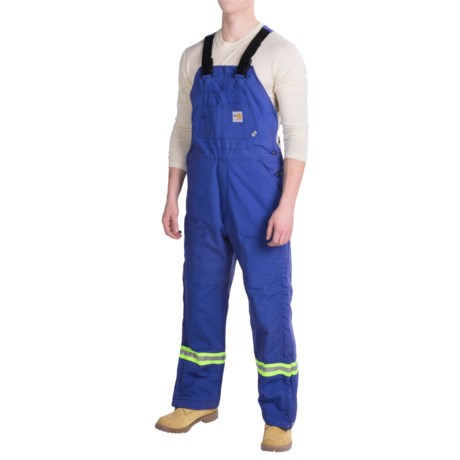 Carhartt Flame Resistant Striped Duck Bib Overalls Insulated For Men