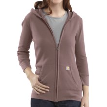 Carhartt Full-Zip Hoodie Sweatshirt - 3/4 Sleeve (For Women) in Light Raisin - Closeouts