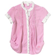 Carhartt Gingham Shirt - Short Sleeve (For Little Girls) in Pink Zinnia - Closeouts