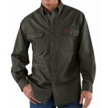 Carhartt Heavyweight Cotton Shirt - Long Sleeve (For Men) in Moss - 2nds