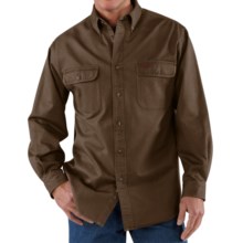 Carhartt Heavyweight Cotton Shirt - Long Sleeve (For Tall Men) in Dark Brown - 2nds