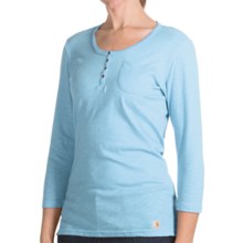 Carhartt Henley Shirt - 3/4 Sleeve (For Women) in China Blue - Closeouts