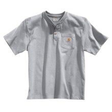 Carhartt Henley Shirt - Short Sleeve (For Youth) in Heather Grey - Closeouts
