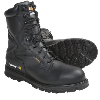 Carhartt Oil-Tanned Leather Work Boots - 8”, Waterproof, Steel Toe (For Men) in Black