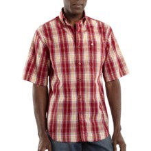 Carhartt Plaid Shirt - Short Sleeve (For Men) in Crimson - Closeouts