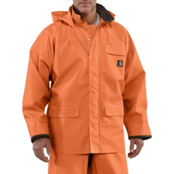 Carhartt PVC Coated Polyester Rain Coat - Waterproof (For Men) in Orange