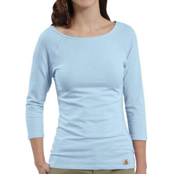 Carhartt Raglan T-Shirt - 3/4 Sleeve (For Women) in Coastal Blue