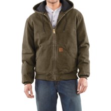 Carhartt Sandstone Active Jacket - Washed Duck (For Men) in Army Green - 2nds