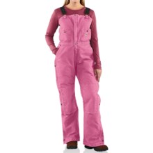 Carhartt Sandstone Bib Overalls - Insulated  (For Women) in Pink Rose - 2nds