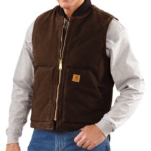 Carhartt Sandstone Duck Vest - Insulated (For Men) in Dark Brown - 2nds