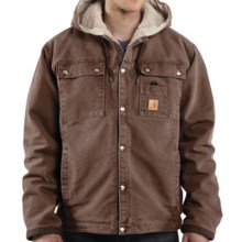 Carhartt Sandstone Hooded Multi-Pocket Jacket - Sherpa Lined (For Men) in Firewood - 2nds