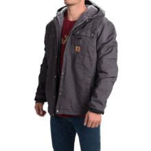 Carhartt Sandstone Hooded Multi-Pocket Jacket - Sherpa Lined (For Men) in Gravel - 2nds