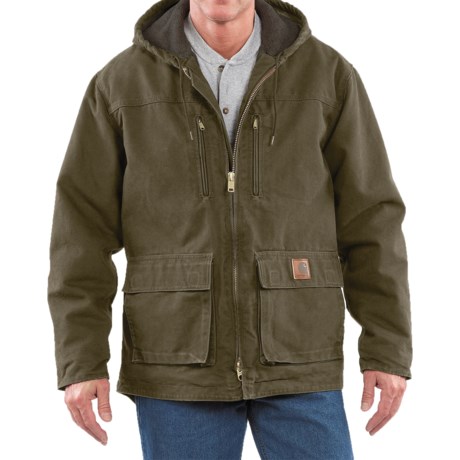 Carhartt Sandstone Jackson Jacket Sherpa Lined For Tall Men