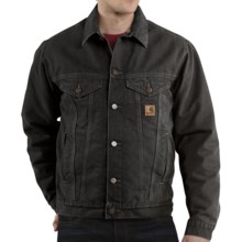Carhartt Sandstone Jean Jacket - Sherpa Lined (For Men) in Black - 2nds