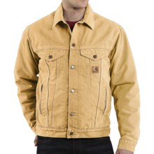 Carhartt Sandstone Jean Jacket - Sherpa Lined (For Men) in Wheat - 2nds