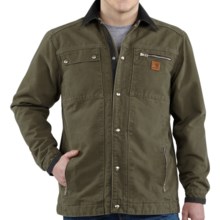 Carhartt Sandstone Multi-Pocket Jacket - Quilt Lined (For Men) in Army Green - 2nds
