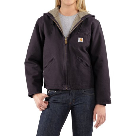 Carhartt Sandstone Sierra Hooded Jacket with Sherpa Lining (For Women)